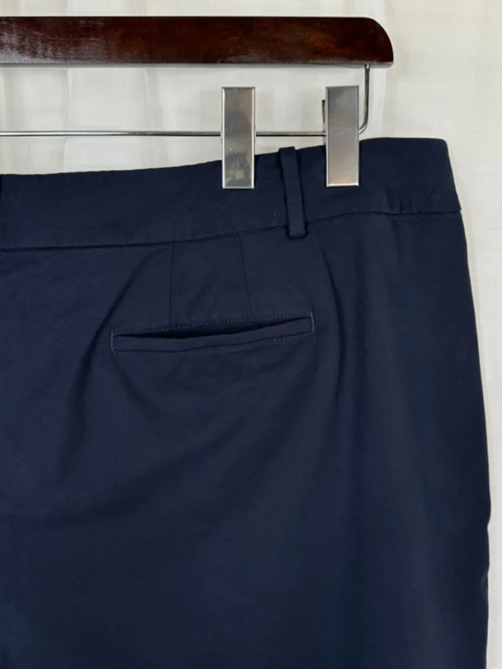Talbots Plus Size 24W Navy Blue Chino Sailor Shorts High Waist Nautical Buttons